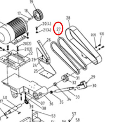 part# 27 belt for abrasive saw TV-12