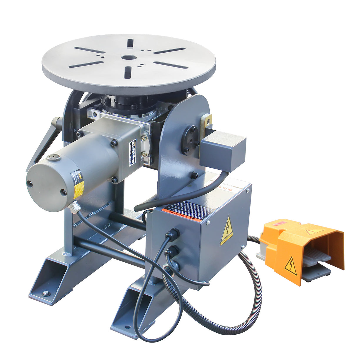 Welding Positioner 771lb Tilt angle 0-135º Rotation motor 125W Rotation speed 0-5 RPM Stepless Speed Control Welder Positioning Machine 110V-60HZ-1PH,WP-350
