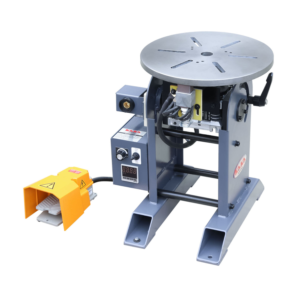 Welding Positioner 770 lbs Tilt angle 0-135º Rotation motor 125W Rotation speed 0-5 RPM Stepless Speed Control Welder Positioning Machine with Digital Display 110V-60HZ-1PH,WP-350B