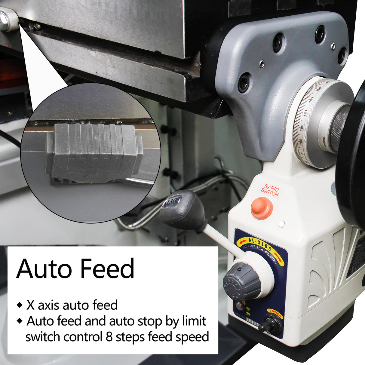 KAKA Industrial ZX-5325C Drilling and milling machine 230V460V-60HZ-3PH Main Moto power 1.5KW Gear Head Auto Feed Table Drilling and milling machine with 3 Axis DRO