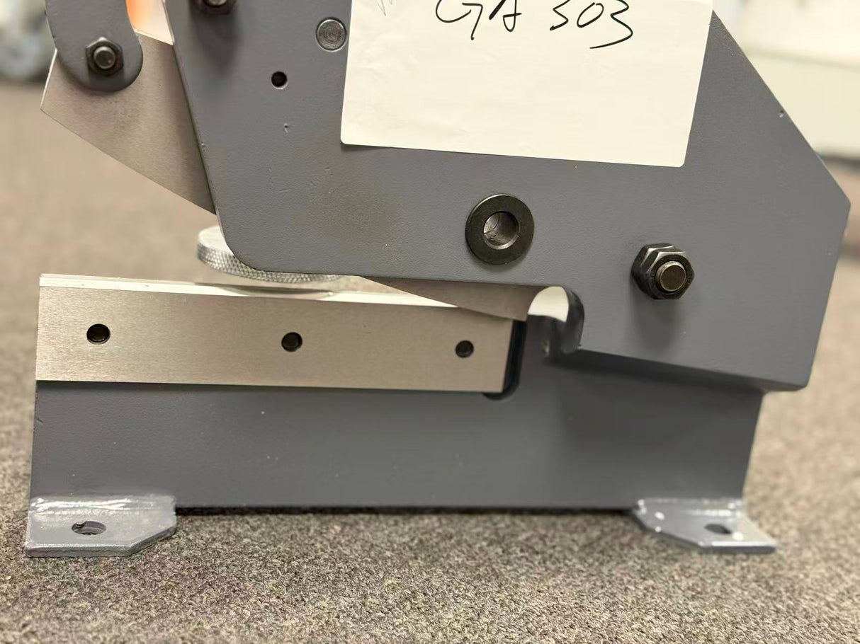 (Not Brand New) Hand Plate Shear, 8 inch Bench Shear Throatless Multiple Purpose Benchtop Throatless Sheet Metal Cutter for Shear Carbon Steel Plates and Bars,HS-8