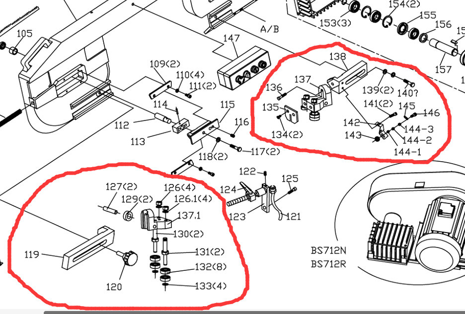 Blade Guide set Assemble for BS-712N