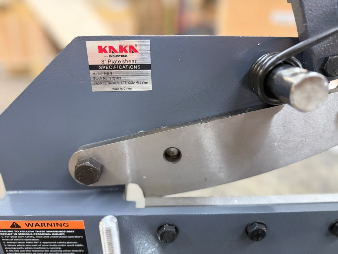 (Not Brand New) Hand Plate Shear, 8 inch Bench Shear Throatless Multiple Purpose Benchtop Throatless Sheet Metal Cutter for Shear Carbon Steel Plates and Bars,HS-8