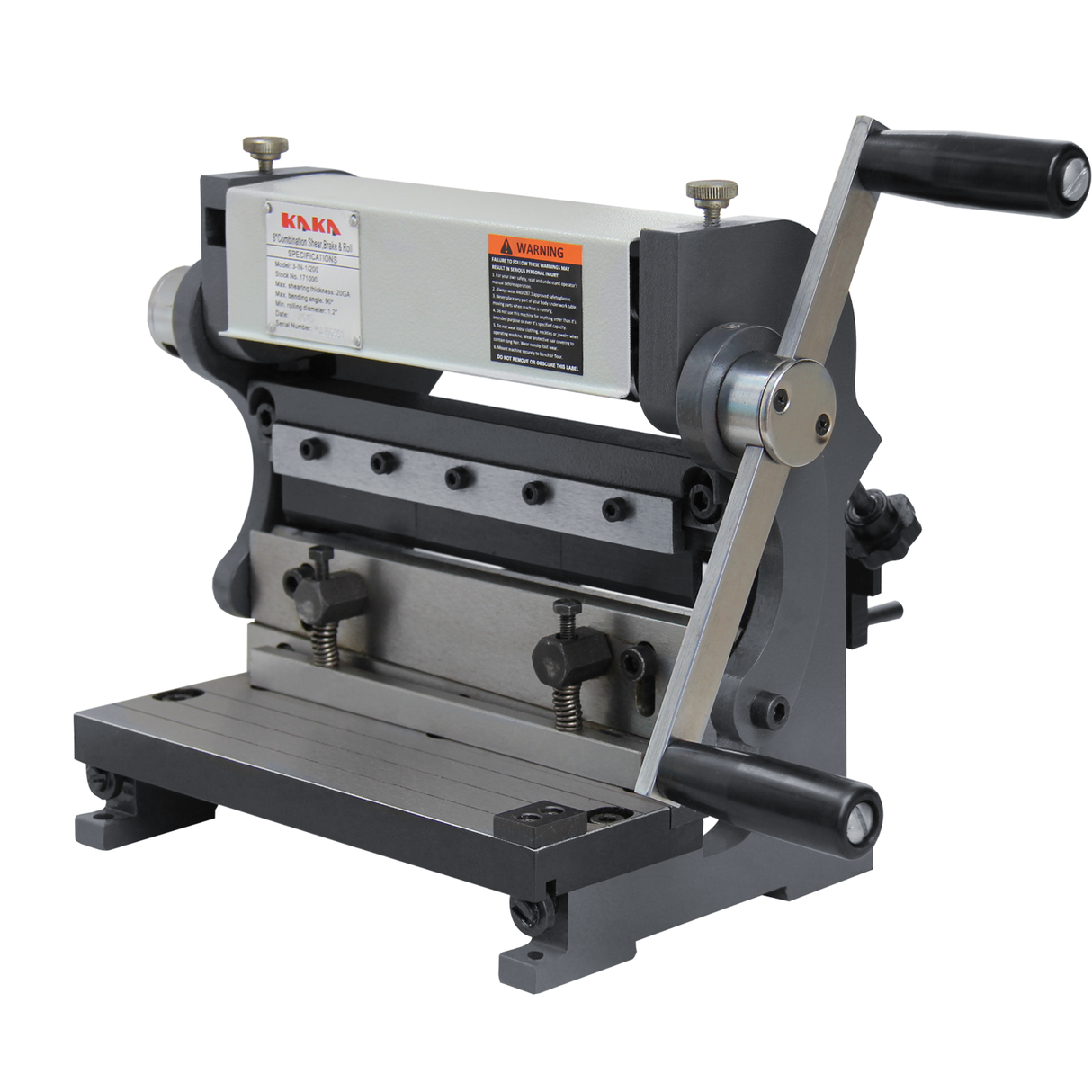 Shears and Slip Roll Machine,Brake Shear Roll Machine, 8-Inch Combination Sheet Metal Brake, Shear Press Brake 20-Gauge Capacity, 3-In-1/8