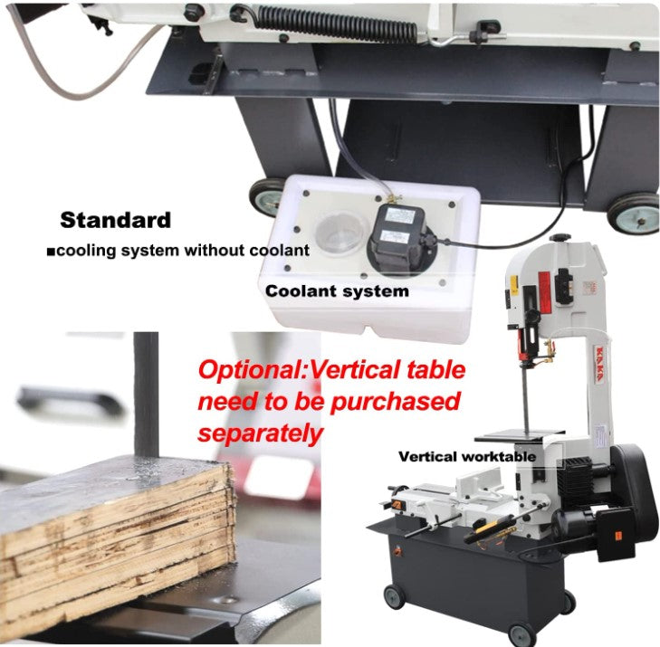 7x12 Inch Metal Bandsaw | 1.5HP Dual-Voltage (115V/230V) | 4-Speed Blade System | Steel Pipe and Structural Metal Cutting BS-712N