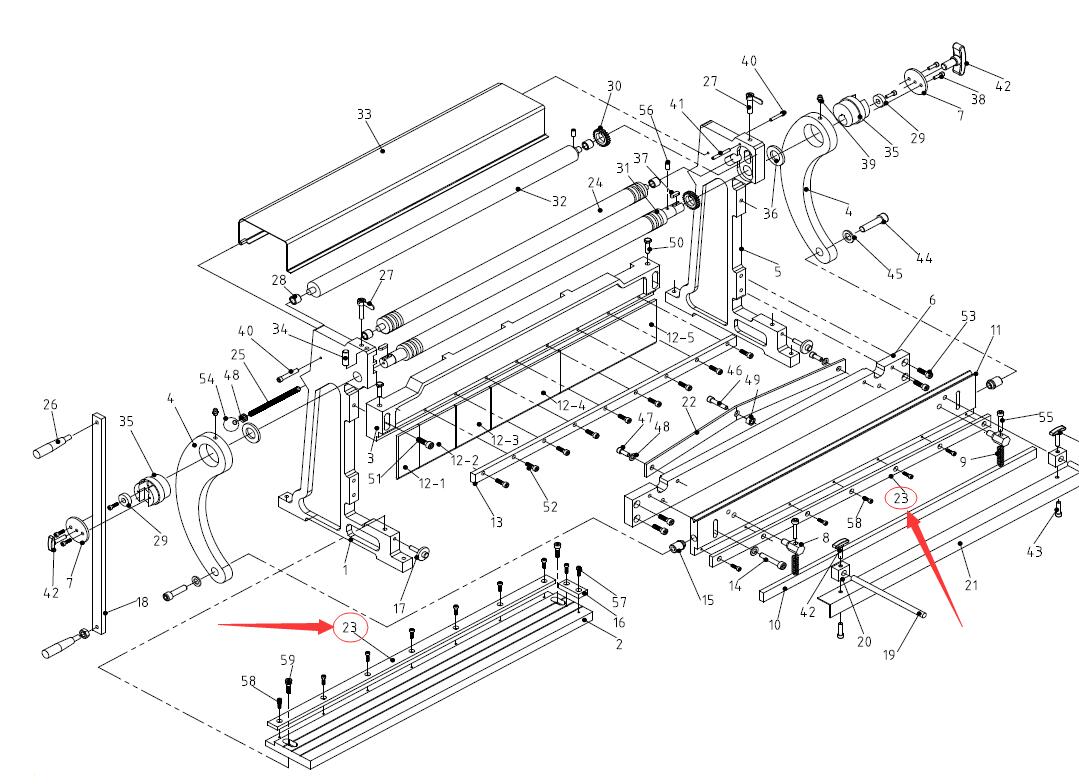Spare parts for KAKA Industrial 3-In-1/12 Shear Brake Roll Combinations