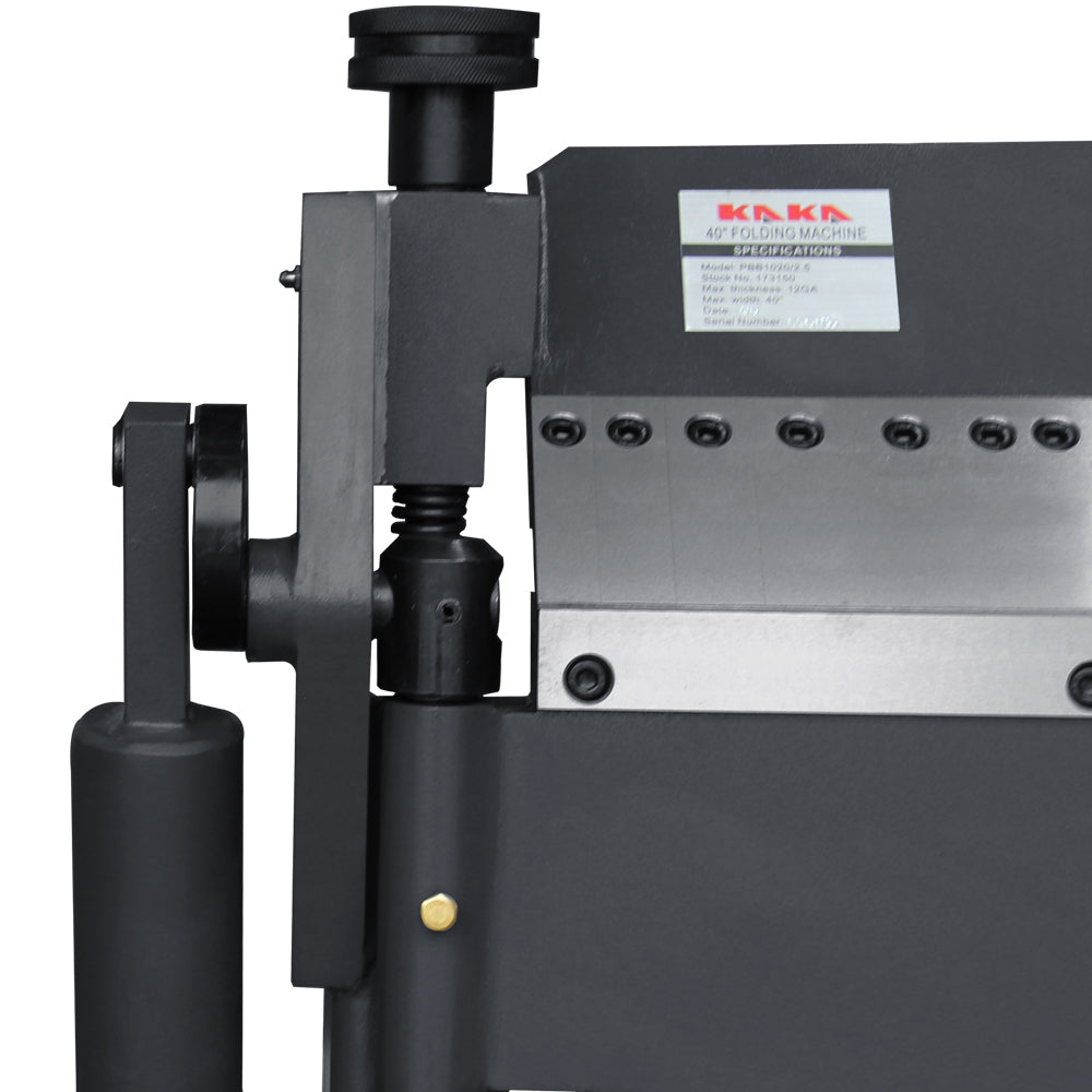 40-Inch Pan and Box Brake, Max Clamping Bar Lift 1-7/8 Inch, Max Box Depth 2.5 Inch, Folding Angle 0-135 Degree,Nose Radius 1/32 Inch, Sheet Metal Folding MachinePBB-4012