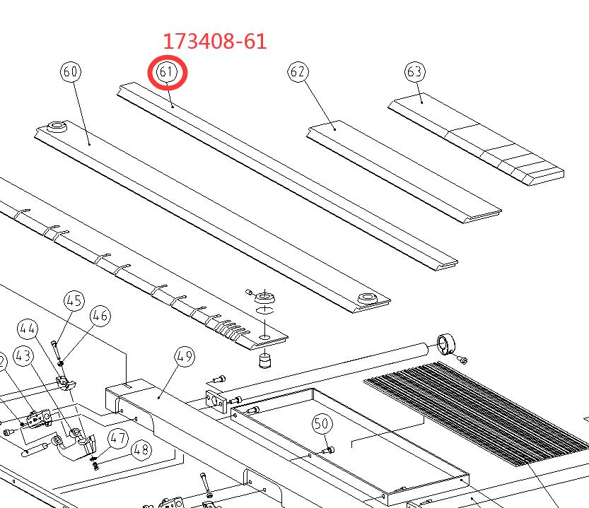 61# Full length thin clamp bar for EB-4816M