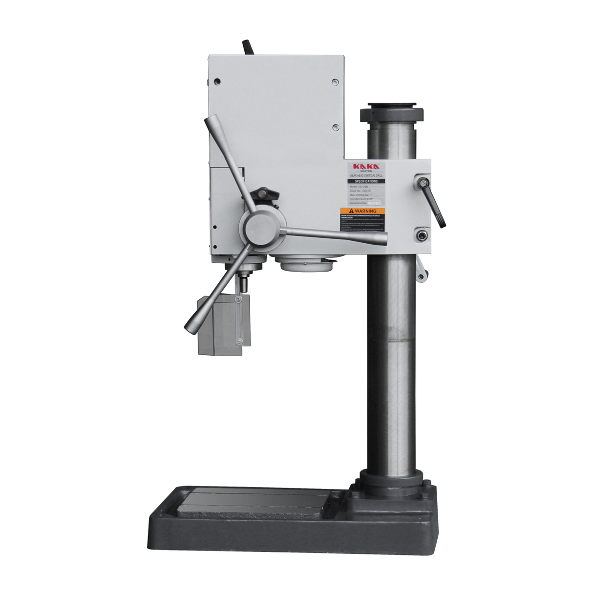 KAKA INDUSTRIAL Variable Speed Bench Drill Press,GD-25B 0.9kW 220V 3-Phase, 8-Speed (130-3200 RPM), Cast Iron Benchtop, 25mm Max Drilling, MT3 Taper