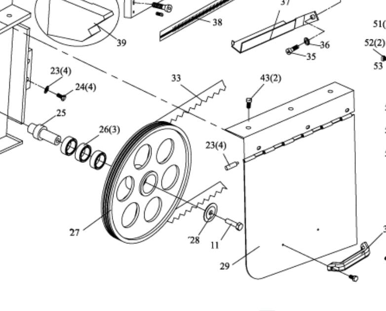 Spare parts for KAKA Industrial BS-1018R part# 27 Driven wheel
