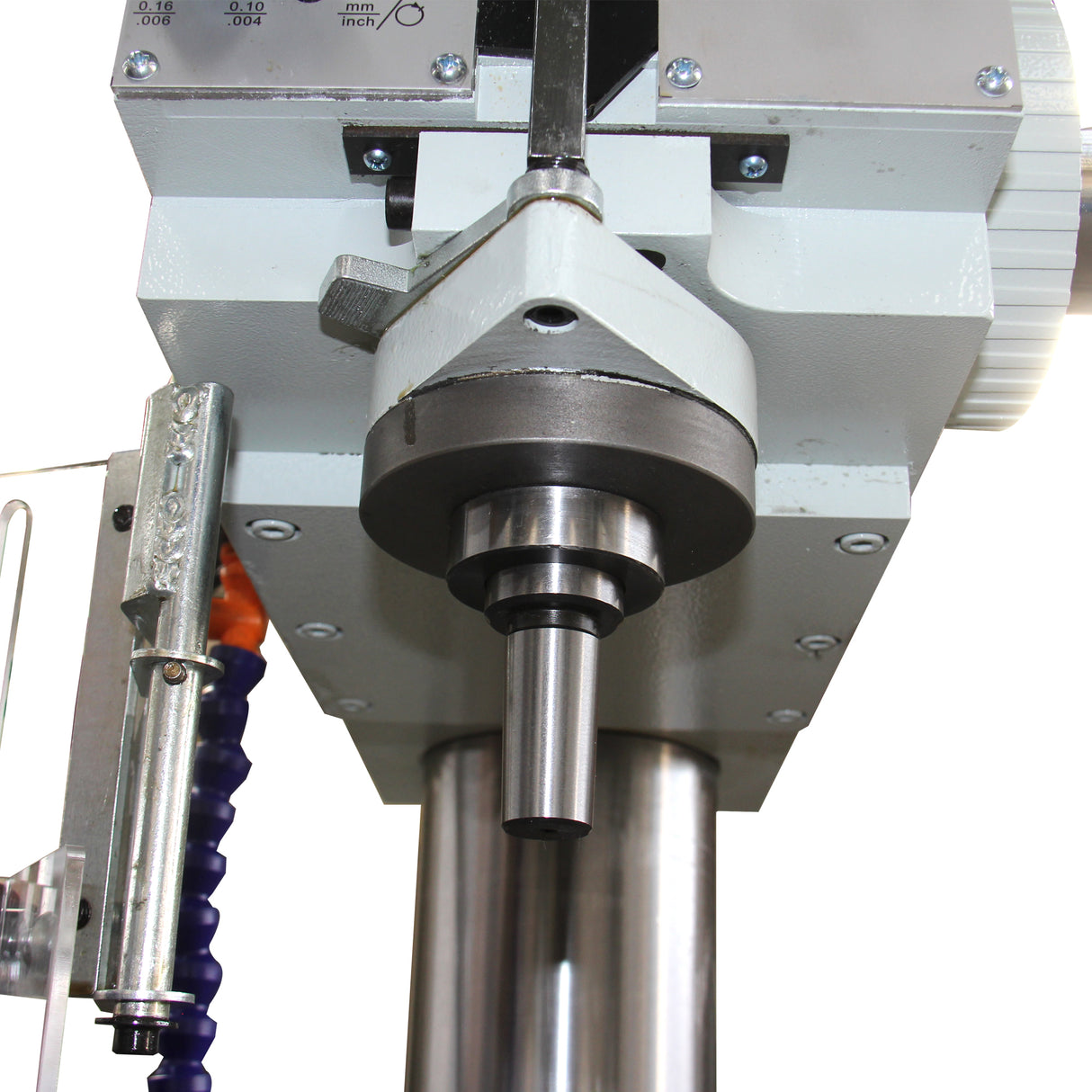 Gear Head Vertical Drill Press, 2.2kW 220V 3-Phase, 8-Speed (108-1800 RPM), 40mm Max Drilling,5.9inches Spindle Travel,MT4 Taper,DRO Depth Control GD-40