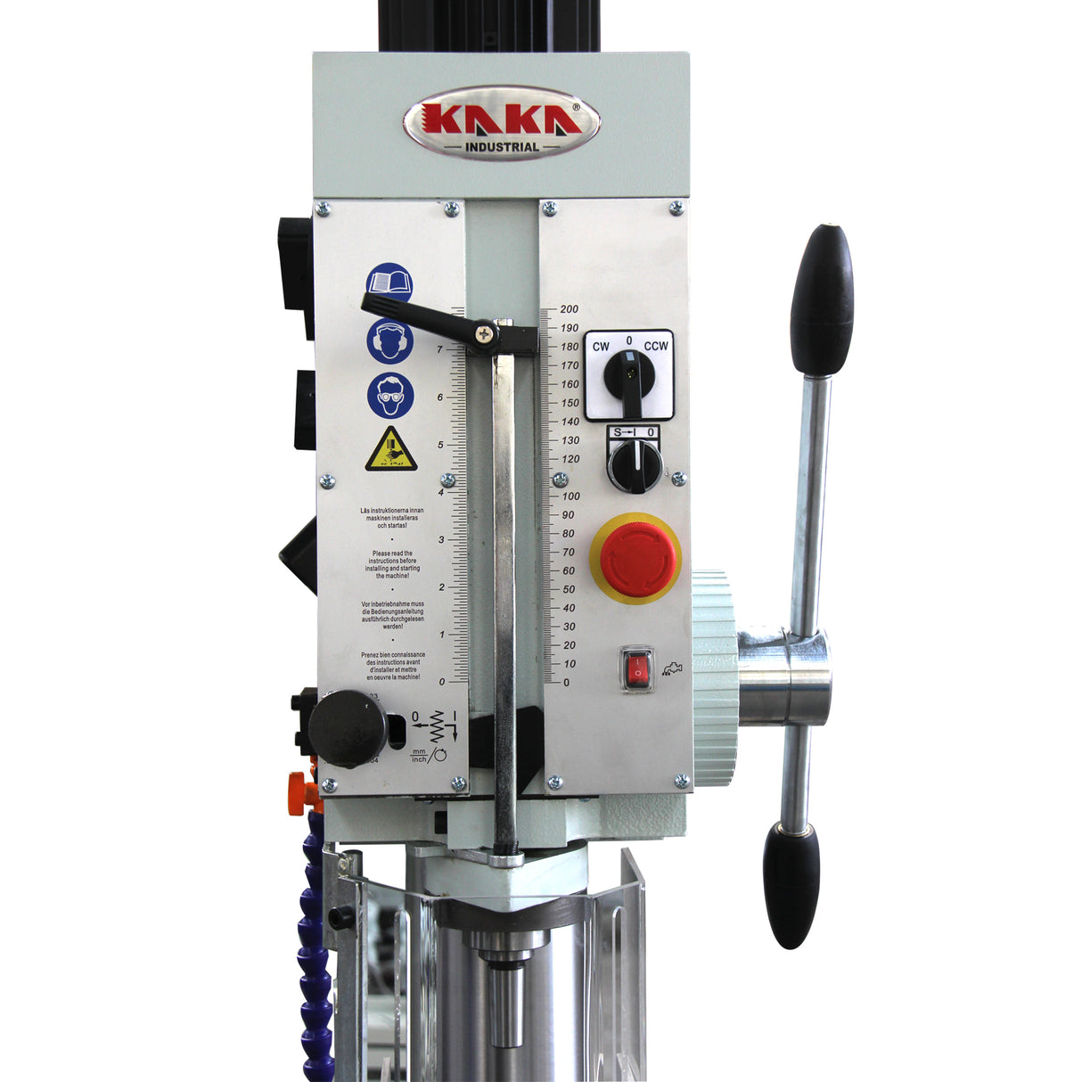 Gear Head Vertical Drill Press, 2.2kW 220V 3-Phase, 8-Speed (108-1800 RPM), 40mm Max Drilling,5.9inches Spindle Travel,MT4 Taper,DRO Depth Control GD-40