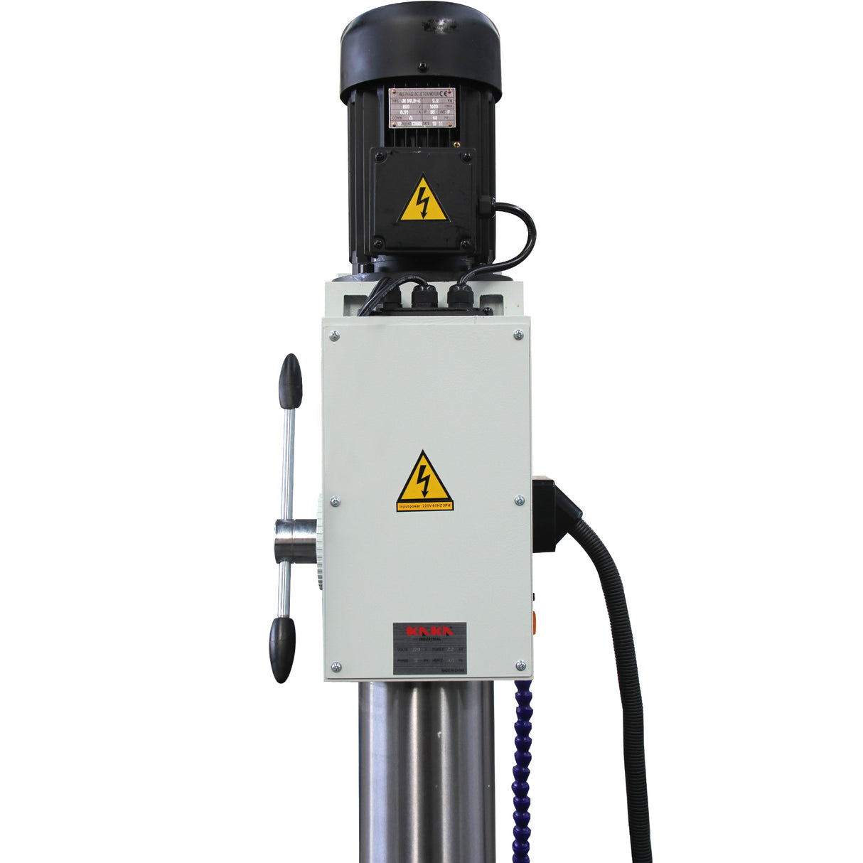 Gear Head Vertical Drill Press, 2.2kW 220V 3-Phase, 8-Speed (108-1800 RPM), 40mm Max Drilling,5.9inches Spindle Travel,MT4 Taper,DRO Depth Control GD-40