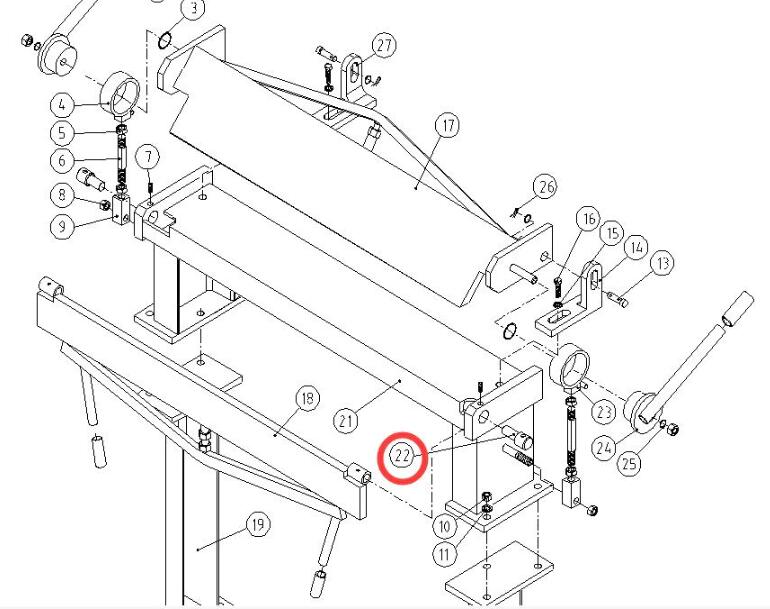 Spare part for KAKA Industrial MB-36 Sheet Metal Bending Brake