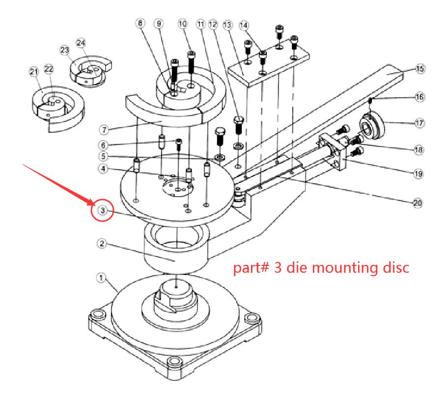 Spare parts for SBG-30 Cast-Iron Steel Frame Scroll Bender