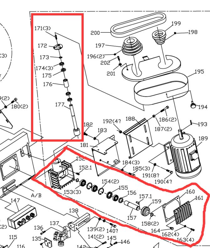 #152 gearbox assembly for BS-712N