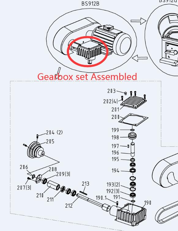 Spare parts for KAKA Industrial BS-912B 9" Metal Cutting Band Saw