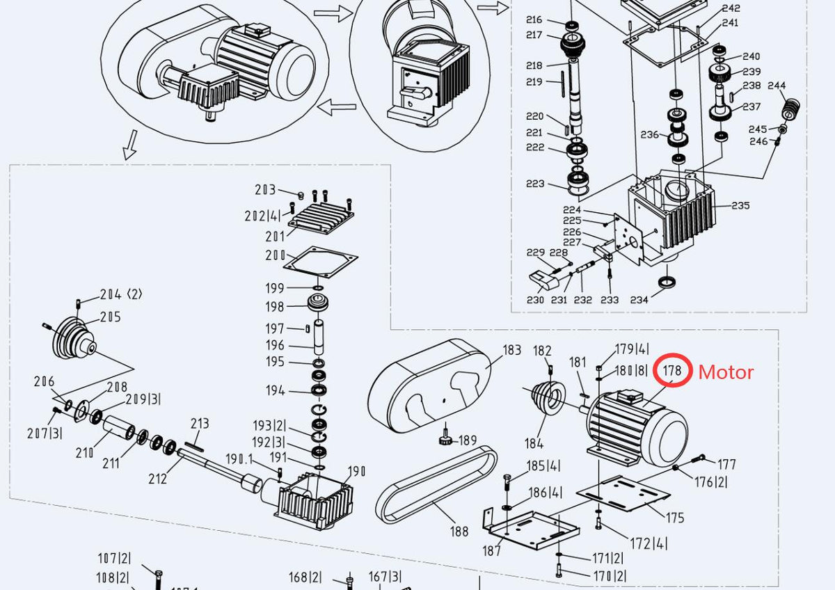 Spare parts for KAKA Industrial BS912B 9" Metal Cutting Band Saw