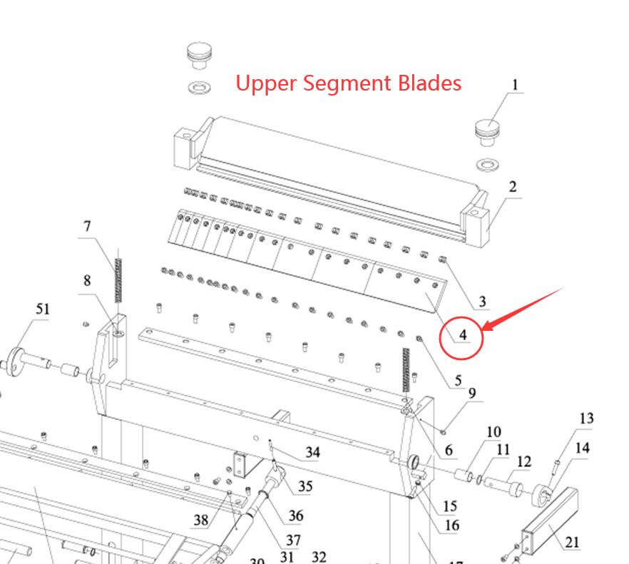 Spare parts for KAKA Industrial PBB-5014 50-Inch Pan and Box Brake