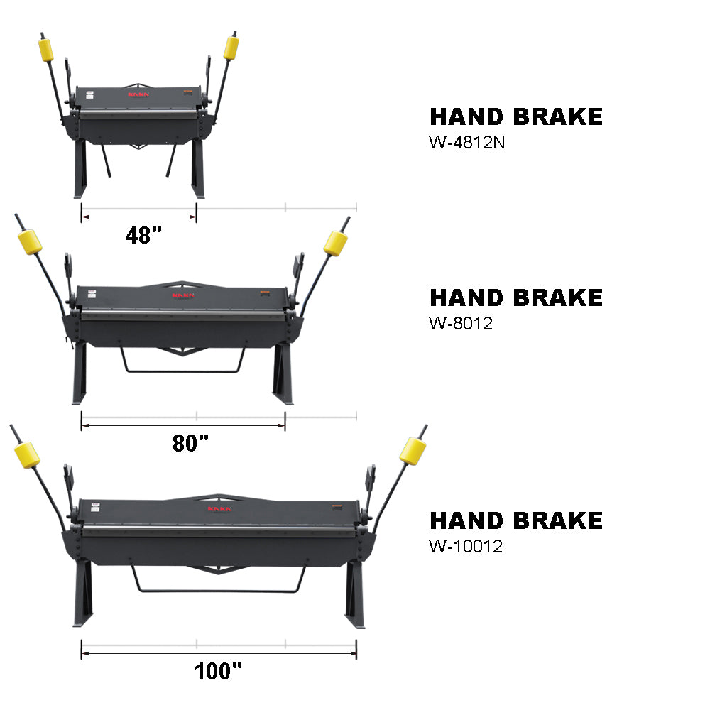 KAKA Industrial W-10012A Heavy-Duty Pan and Box Brake, 12-Gauge Mild Steel, High Versatility and Durability Sheet Metal Box Pan Brake
