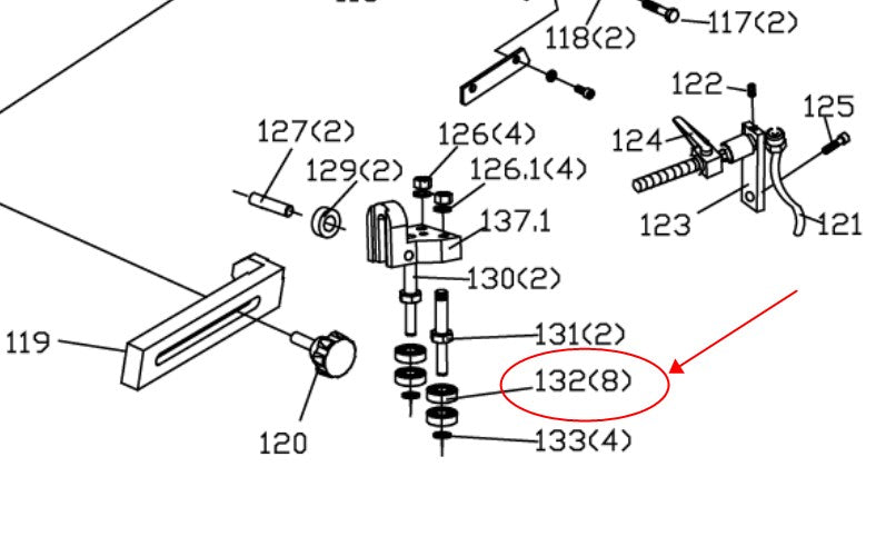 Spare parts for band saw BS-712N Blade Guide Bearing