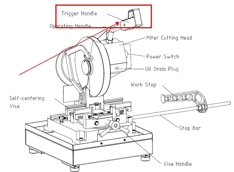 Spare parts Handle grip for CS-9 Portable metal cutting Circular saw