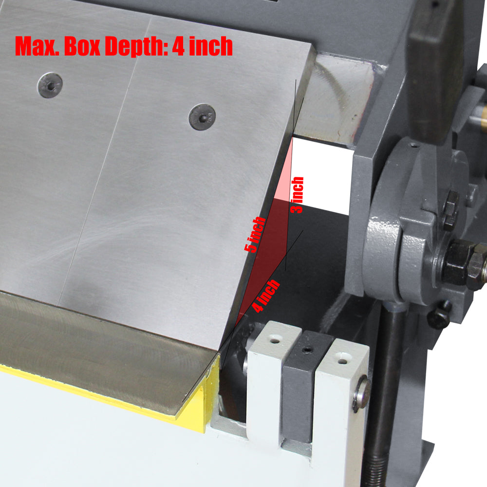 50-Inch Box and Pan Brake, 16-Gauge Capacity Metal Break, 4-Inch Box Depth Adjustment Press Brake, 5/8-Inch Beam  Pan and Box Brake Machine BP-1650