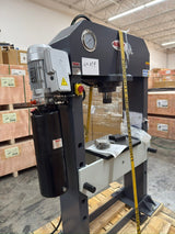 (Not Brand New) KAKA INDUSTRIAL Heavy Duty Electric Hydraulic Shop Press, Electric Pump H-Frame Shop Press with Gear pump, 50 ton Frame Capacity, 8.6 in Stroke 220V Single phase HP-50