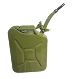 20L Green Metal Jerry Can with Spout - Fuel Storage Container