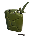 20L Green Metal Jerry Can with Spout - Fuel Storage Container