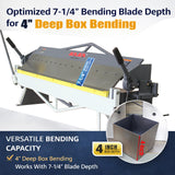 50-Inch Box and Pan Brake, 16-Gauge Capacity Metal Break, 4-Inch Box Depth Adjustment Press Brake, 5/8-Inch Beam  Pan and Box Brake Machine BP-1650