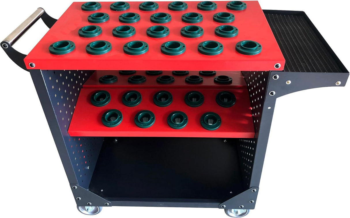 Kaka industrial Tool Cart 40 Taper Tool Holder CNC Tool Cart 35 Capacity CAT40  Service Carts with Wheels Heavy Duty 35 Capacity
