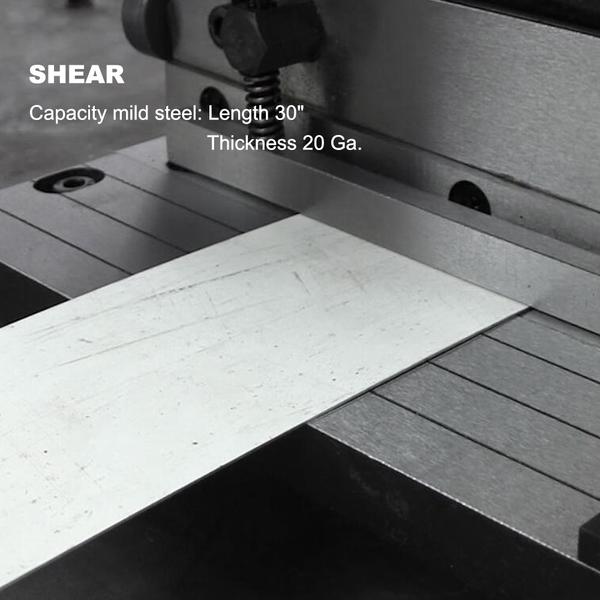 KAKA Industrial 3-In-1/30 Combination Sheet Metal Brake, Slip Roll and Brake Shear Roll Machine