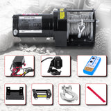 3000LB 12V Electric Winch, 0.19Inch x 30Ft Steel Wire Rope, 1.1kW Motor, 153:1 Gear Ratio, Remote Control, for ATV UTV Off-Road Recovery ATV-3000W