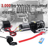 3000LB 12V Electric Winch with Red Synthetic Rope, 0.19Inch x 30Ft, 1.1kW Motor, 153:1 Gear Ratio, Wireless Remote, for ATV UTV 4WD Off-Road Recovery ATV-3000S