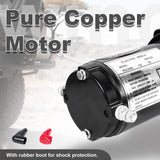 3000LB 12V Electric Winch with Red Synthetic Rope, 0.19Inch x 30Ft, 1.1kW Motor, 153:1 Gear Ratio, Wireless Remote, for ATV UTV 4WD Off-Road Recovery ATV-3000S