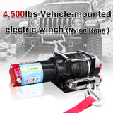 4500LB 12V Electric Winch with RED Synthetic Rope, 0.2Inch x 50Ft, 1.3kW Motor, 136:1 Gear Ratio, Wireless Remote, for 4WD UTV ATV Off-Road Recovery ATW-4500S