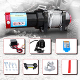 4500LB 12V Electric Winch, 4WD Recovery Winch with 0.2Inch x 50Ft Steel Wire Rope, 1.3kW Motor, 136:1 Gear Ratio, for UTV/ATV Off-Road Vehicle Recovery ATW-4500W