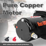 6000LB 12V Electric Winch, 4WD Recovery Winch with 0.275Inch x 55.8Ft Steel Wire Rope, 2.8kW Motor, 170:1 Gear Ratio, Automatic Load-Holding Brake, for UTV/ATV Off-Road Vehicle Recovery ATW-6000W