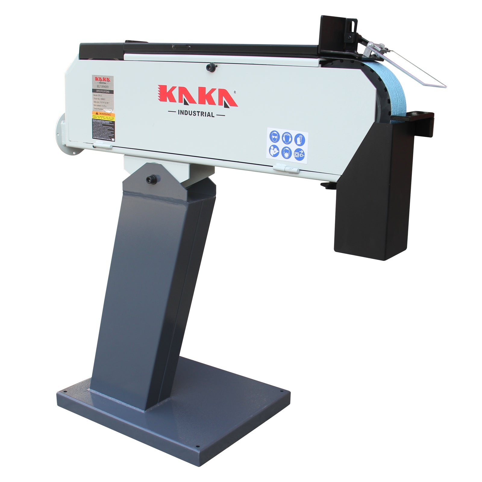Kaka Industrial BG-3 Belt Grinder, 3 x 79 in Belt Sander, Wheel Metal