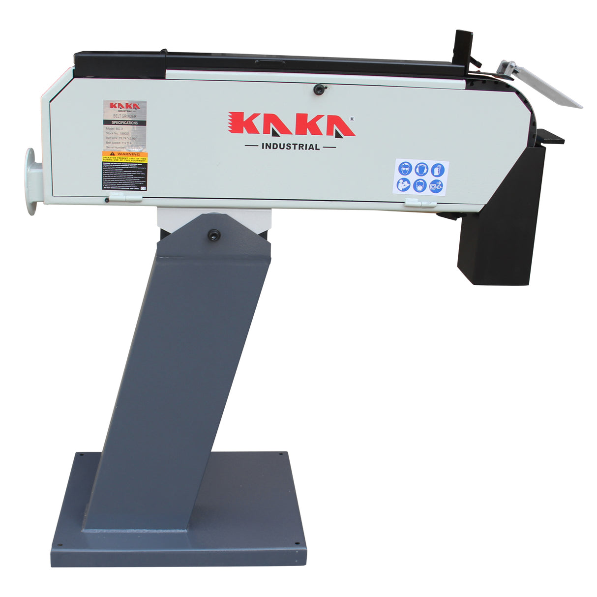 Kaka Industrial BG-3 Belt Grinder, 3 x 79 in Belt Sande, Wheel Metal Belt Grinder/Sander, Sander with Cast Iron Base, High Speed Belt Grinder 220V-60HZ-1PH