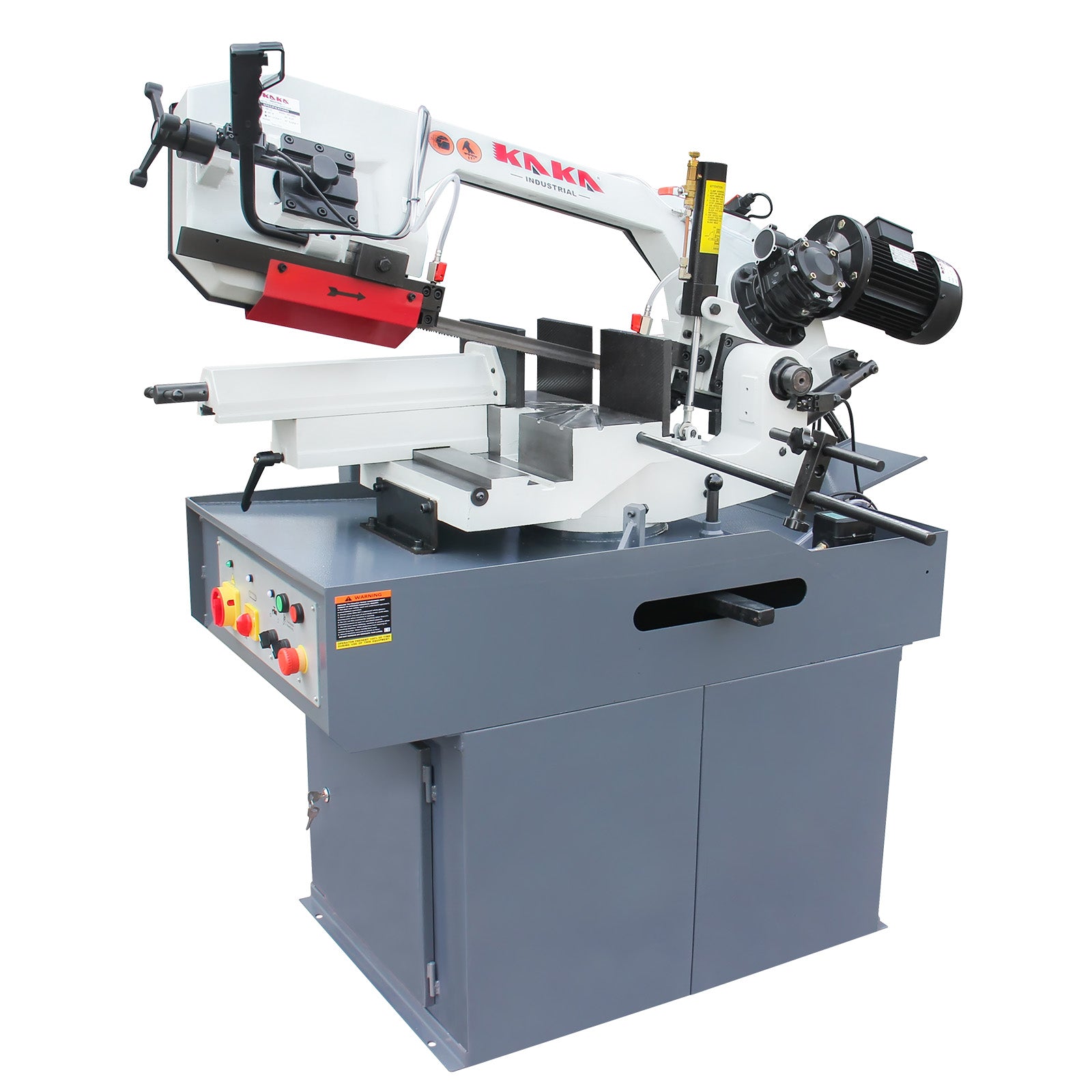 Dual-Miter Metal Bandsaw, 12″ × 6″ Capacity, 60° Right / 45° Left Swiv