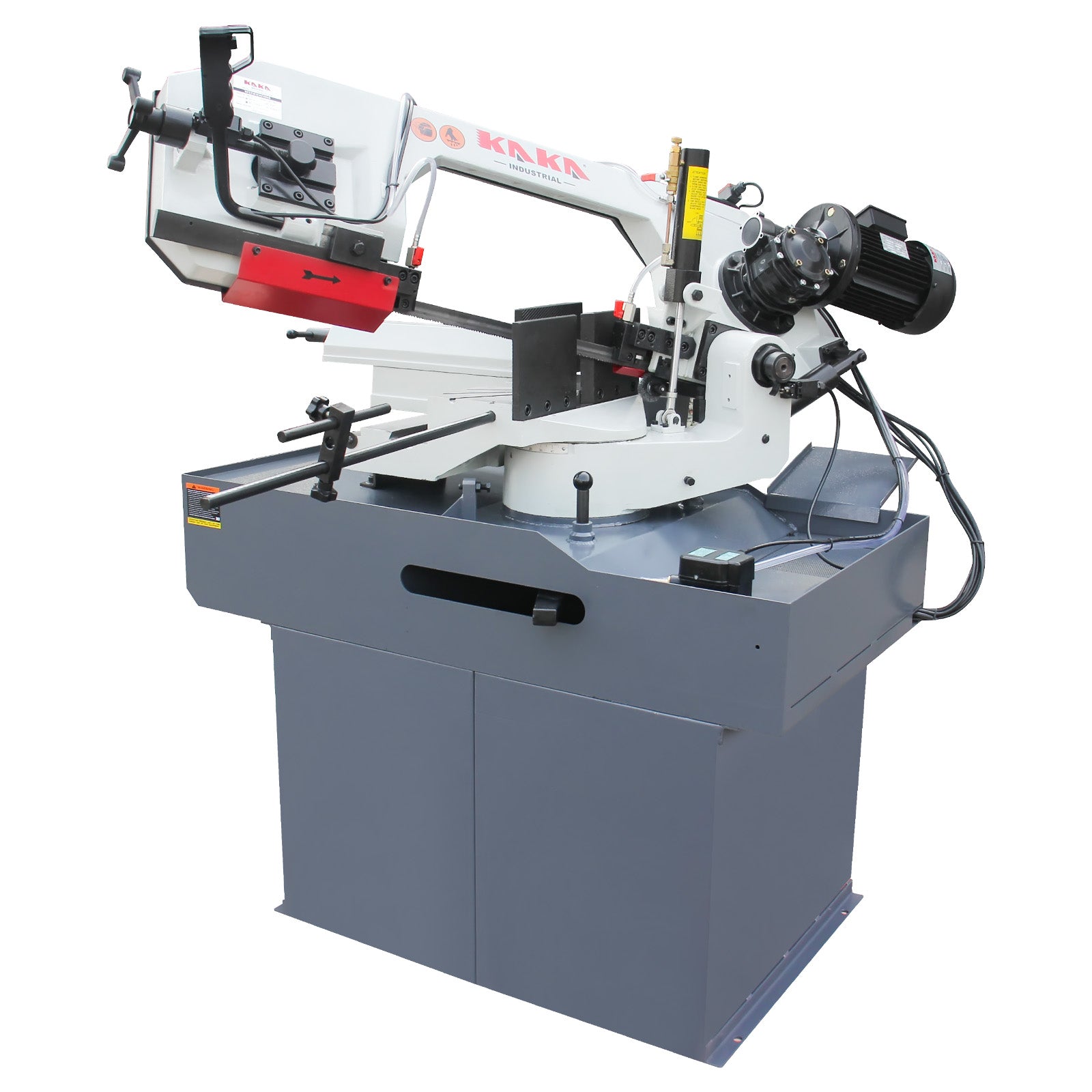 Dual-Miter Metal Bandsaw, 12″ × 6″ Capacity, 60° Right / 45° Left Swiv