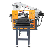 KAKA INDUSTRIAL BS-1810G 18"x9.8" PLC control Horizontal Band Saw, Hydraulic Shutle Vices and Swivel on both sides 220V 3phase