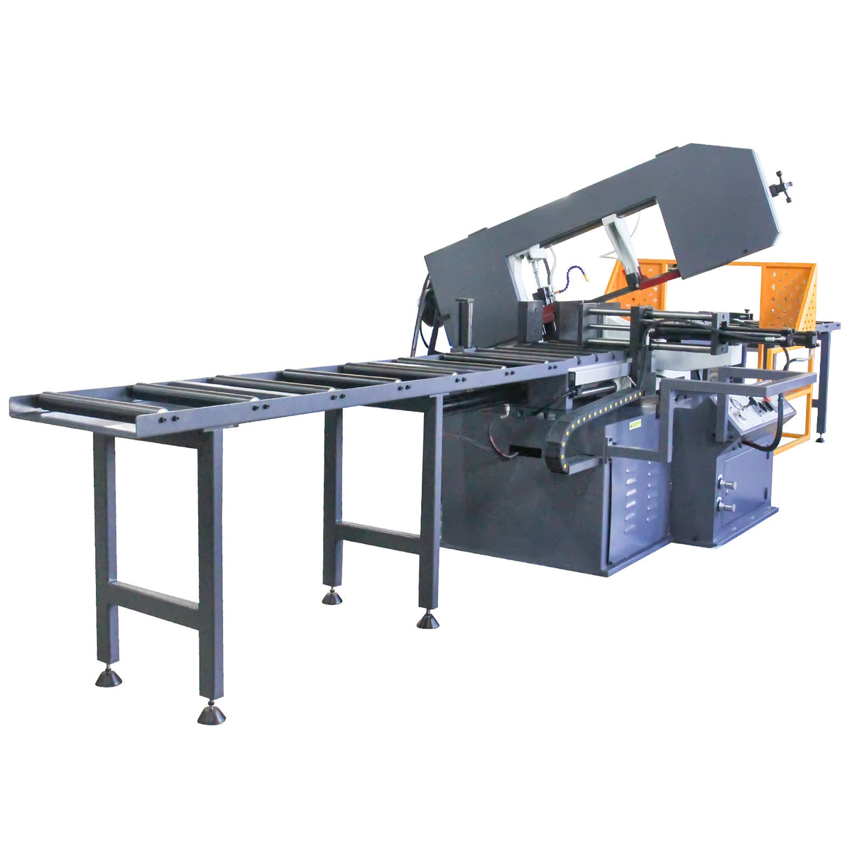 KAKA INDUSTRIAL BS-1810G 18"x9.8" PLC control Horizontal Band Saw, Hydraulic Shutle Vices and Swivel on both sides 220V 3phase