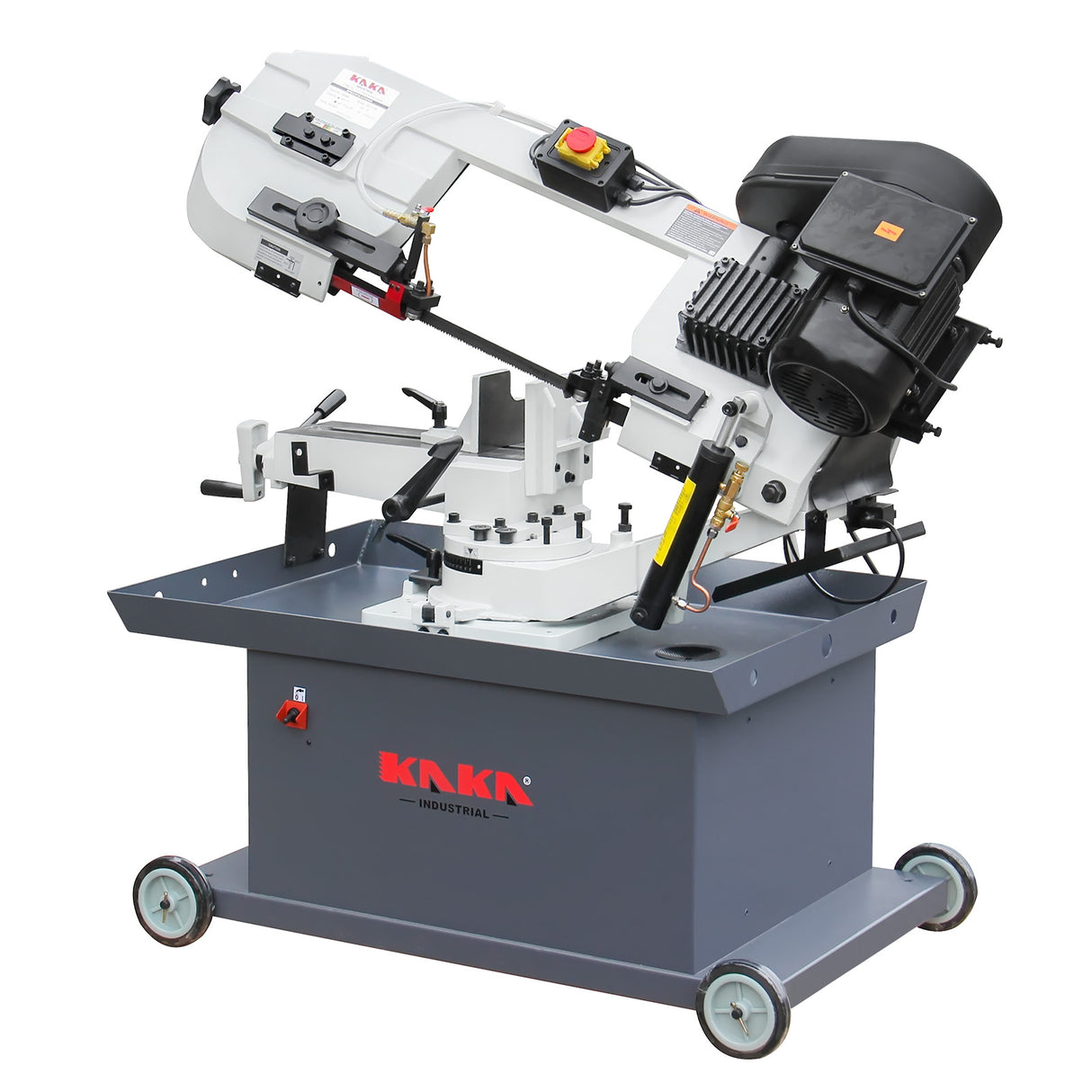 KAKA Industrial BS-712R horizontal bandsaw, the bow can be swiveled between 45° and 90°Solid Design, Metal Cutting Band Saw, High Precision Metal Band Saw with 1.5HP motor 115V230V-60HZ