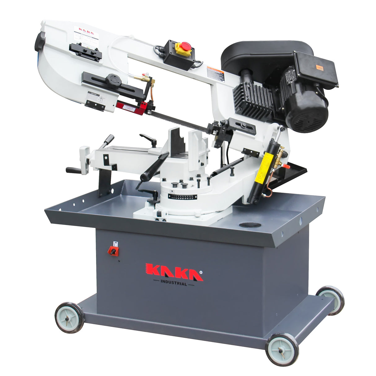KAKA Industrial BS-712R horizontal bandsaw, the bow can be swiveled between 45° and 90°Solid Design, Metal Cutting Band Saw, High Precision Metal Band Saw with 1.5HP motor 115V230V-60HZ