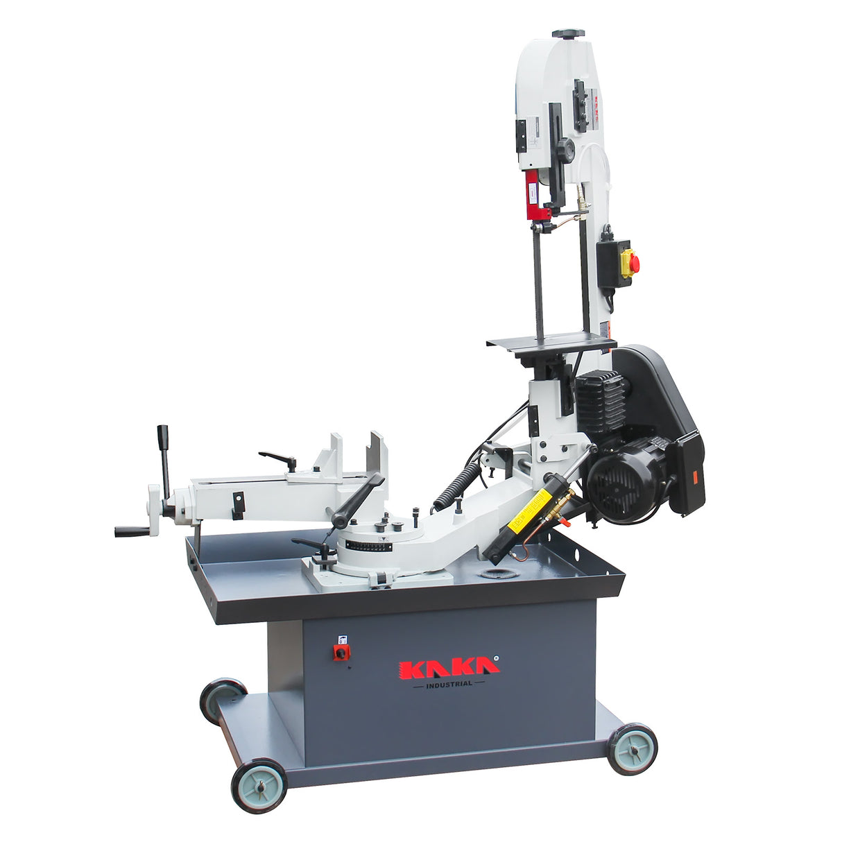 KAKA Industrial BS-712R horizontal bandsaw, the bow can be swiveled between 45° and 90°Solid Design, Metal Cutting Band Saw, High Precision Metal Band Saw with 1.5HP motor 115V230V-60HZ