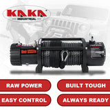 12000LB 12V Synthetic Rope Winch, 0.4Inch x 85Ft Red Winch Line, 3.2kW Motor, 265:1 Gear Ratio, Wireless Remote, for 4x4 Truck Jeep UTV Off-Road Recovery CW-12000N