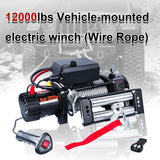 12000LB 12V Electric Winch, 4WD Recovery Winch with 0.4Inch x 85Ft Steel Wire Rope, 3.2kW Motor, 265:1 Gear Ratio, Automatic Brake, for Off-Road Truck Jeep SUV Recovery CW-12000S